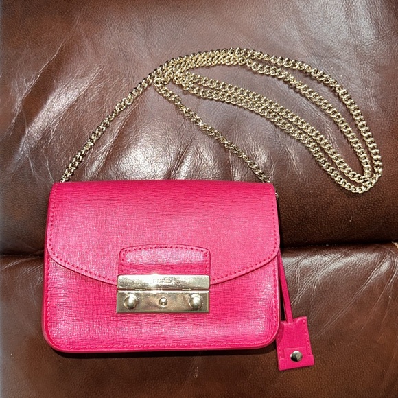 🔥🔥🔥Furla Pink Leather Julia Crossbody Bag - Picture 9 of 12